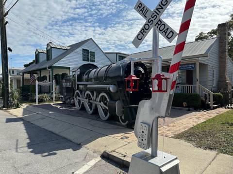 Polar Express train in Historic Pensacola Village, Downtown Pensacola