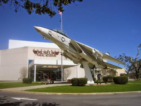 Pensacola Naval Air Station Museum Pensacola Naval Air Station Museum; building with stationary jet statue in front